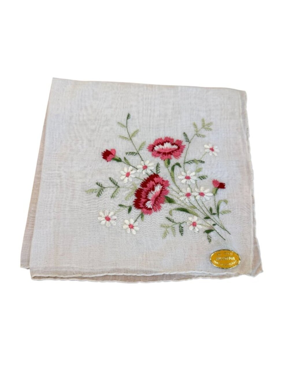 Set Of 5 Vintage Embroidered Cotton Handkerchiefs Floral Designs - Picture 2 of 10
